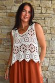 Hadley Crochet Tank White